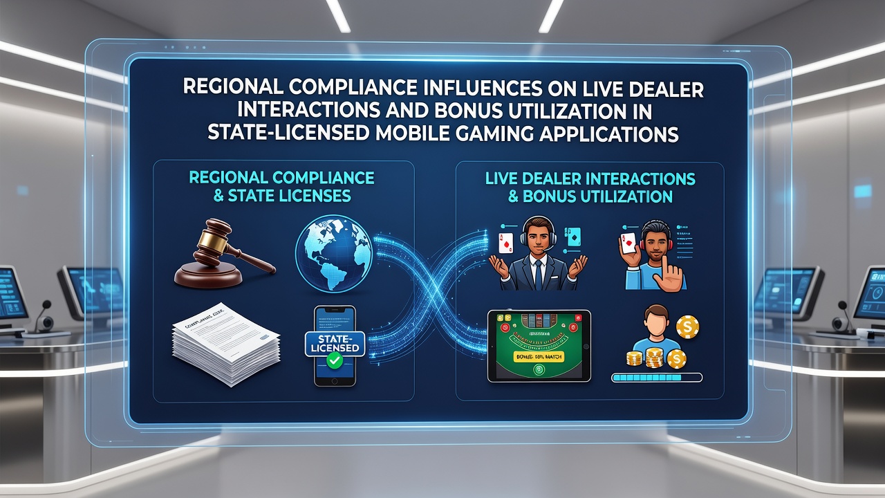 Mobile gaming interface showing live dealer table with compliance overlays and bonus indicators