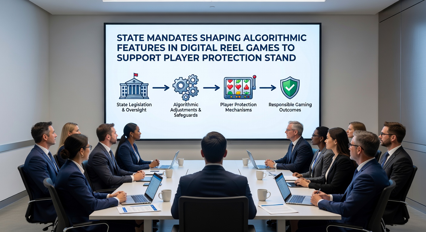 Regulatory compliance dashboard showing state-mandated algorithmic controls for reel games including cool-down timers and spending alerts