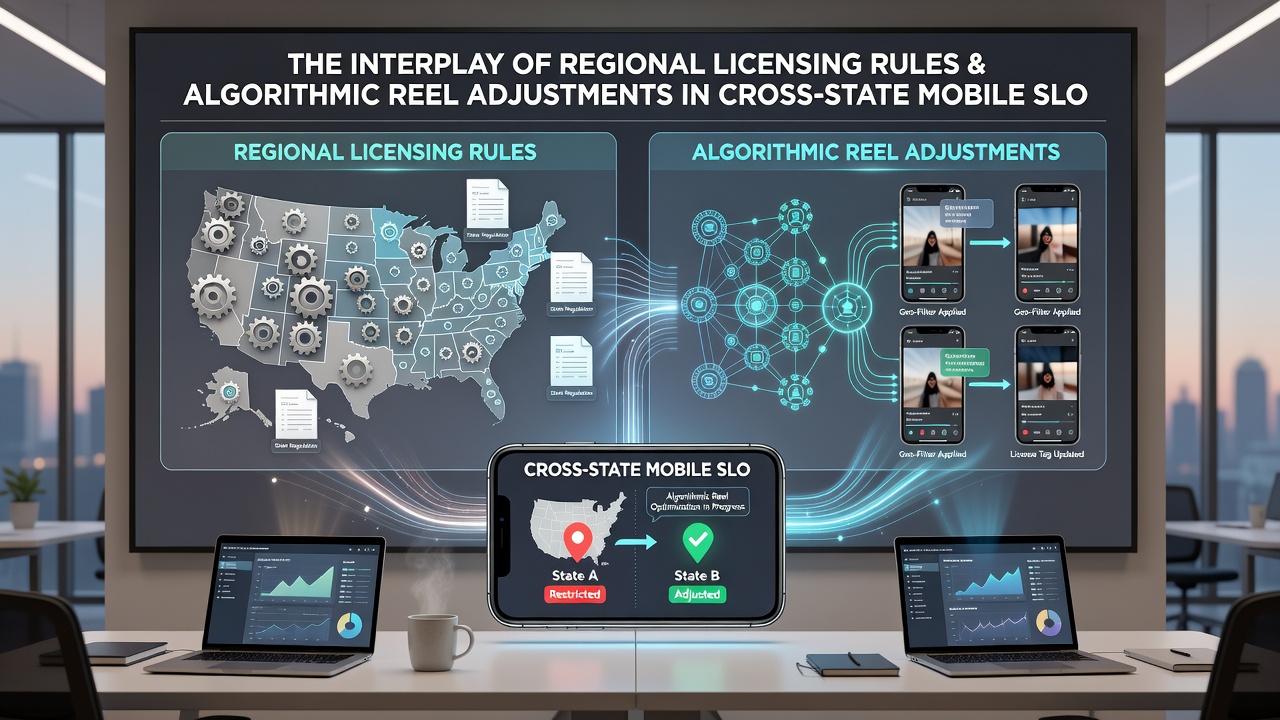 Flowchart illustrating algorithmic reel adjustments linked to state licensing rules in mobile slot platforms