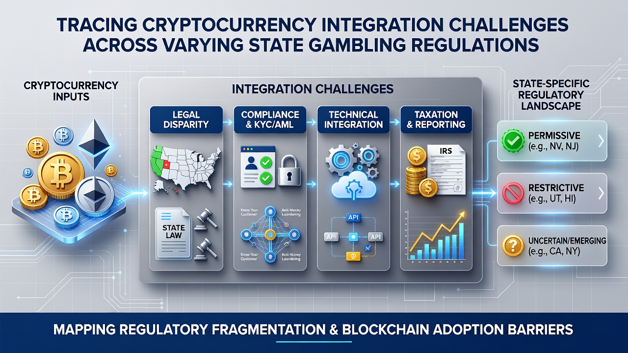 Blockchain transaction flows meeting state regulatory checkpoints in gambling platforms